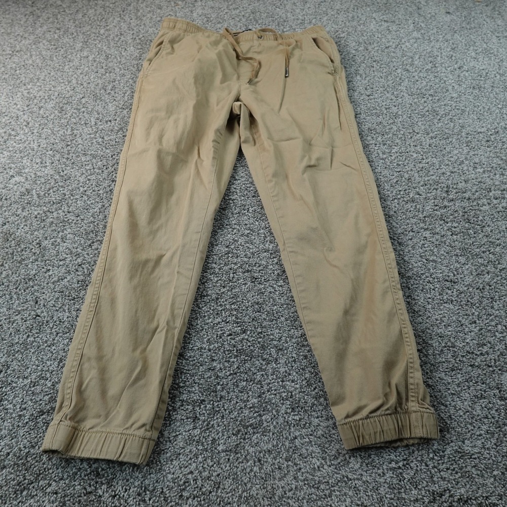 Gap Pants Mens M Beige Tan Khaki Jogger Chino Drawstring Elastic Waist Stretch